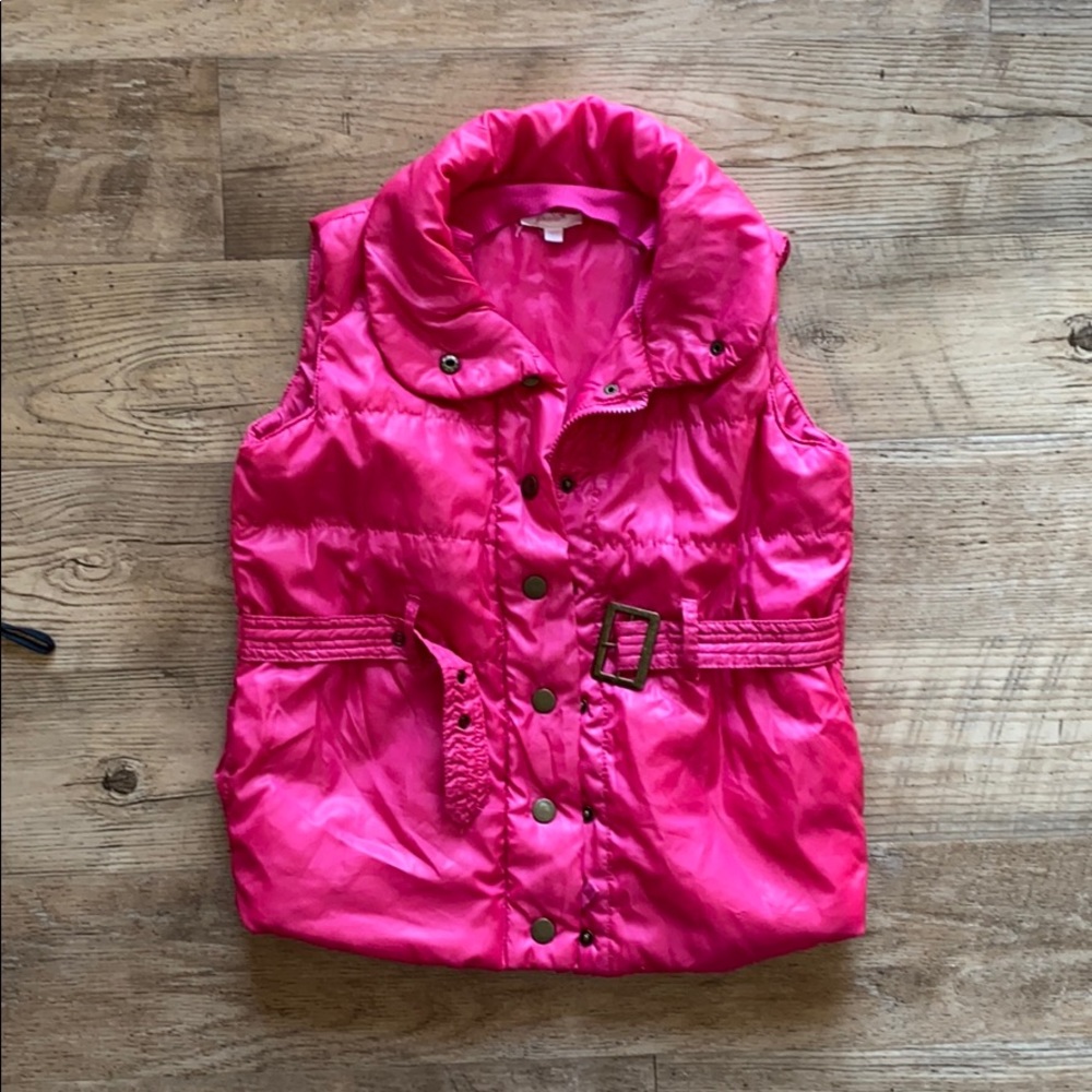 Hot pink puffy vest, Girls size large